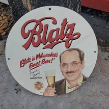 Vintage 1965 Blatz Milwaukee&#39;s Finest Beer &#39;Groucho Marx&#39; Porcelain Gas &amp; Oil Si - £99.62 GBP
