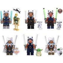 6Pcs Ahsoka Minifigures Star Wars Jedi Warrior Mini Figure Building Bloc... - £16.78 GBP