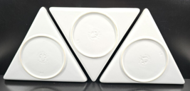 3 France White Triangular Divided Serving Platter Set Modern Geometric D... - £63.05 GBP