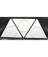 3 France White Triangular Divided Serving Platter Set Modern Geometric D... - £62.17 GBP