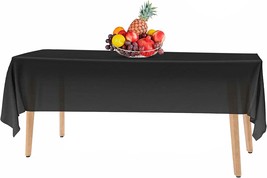 14 Pack Premium Black Plastic Tablecloth - 54 x 108 in. Disposable Rectangle - £31.96 GBP