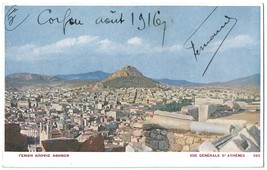 GREECE ATHENS postcard, GENERAL VIEW c1916, vintage postcard, Aspiotis - $6.95