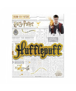 Harry Potter Hufflepuff Text Iron On Patch Yellow - £10.36 GBP