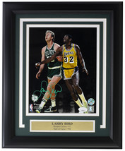 Larry Uccello Autografato con Cornice Boston Celtics 8x10 Foto Vs Magic Johnson - £155.04 GBP