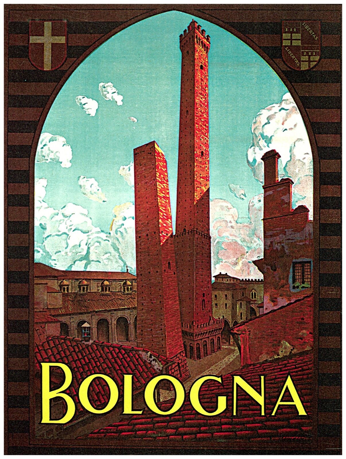 1079 Bologna Italy Travel wall Art Decor POSTER.Graphics to decorate home office