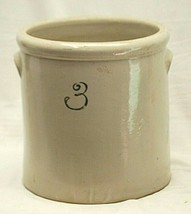 Antique Primitive Stoneware Pottery 3 Gallon Crock Beehive 3 Black Mark - $197.99