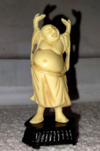 Vintage 3 5/8&quot; Tall Happy Buddah NOS (New Old Stock) Imitation Of Ivory ... - $182.30 MXN