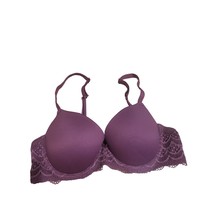 Auden The Daydream Bra 36B Womens Padded Underwired Push Up Purple Lace Sides - £12.62 GBP