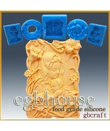 2D Silicone Soap/sugar/fondant/chocolate Mold - mother and child in lily... - $47.39 CAD