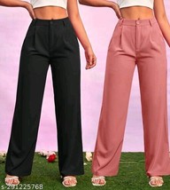 Office ​Trousers 2 Set ​Trouser Black Women ​​Trouser Peach Classy Pants... - £22.11 GBP