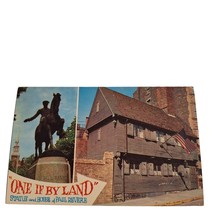 Postcard One If By Land Statue And House Of Paul Revere Chrome Unposted - £5.45 GBP