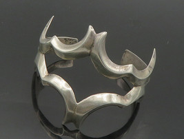 NAVAJO 925 Sterling Silver - Vintage Shiny Modernist Cuff Bracelet - BT7532 - £302.58 GBP