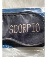 Scorpio Zodiac Astrology Black Satin Sleep Blackout Eye Mask Light Blocker - £8.61 GBP