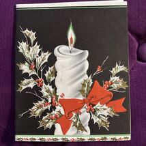 50s Mid-Century Black Gold Holly White Twist Candlelight VTG Christmas C... - €3,95 EUR