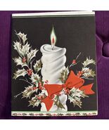 50s Mid-Century Black Gold Holly White Twist Candlelight VTG Christmas C... - $6.40 CAD