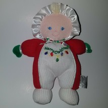 Merry Christmas Baby Doll Lovey Rattle 7.5&quot; Plush Toy Blond Soft Dreams - £10.05 GBP