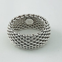 Size 6 Tiffany &amp; C Somerset Mesh Weave Flexible Dome Ring in Sterling Silver - $269.00