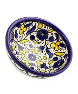 Armenian Ceramic Round Yellow Blue Flower Serving Decorative Bowl for Je... - £17.44 GBP