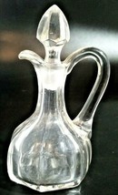 Vintage Small Clear Glass Oil or Vinegar Cruet Bottle with Stopper 5 3/4&quot;&quot; - $27.71