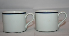 Set of 2 Dansk Christianshavn Blue Coffee Tea Mug Cups White Japan Denmark  - £28.80 GBP