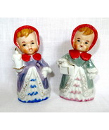 FW Woolworth Japan Lusterware Christmas Girl Bells Pair w/ Gift and Cand... - £50.68 GBP