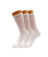 Women’s White Mid-Calf Cotton Crew Socks 3 Pack Cushioned Athletic Size ... - $16.30 CAD