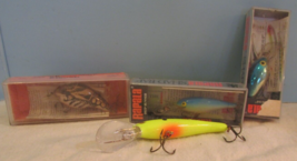 LOT OF 4 DIFFERENT Vintage SHINY RAPULA   Fishing Lure, Orange,Yellow  BLUE - $20.25