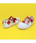 Gymboree Poppies Floral Mary Jane Shoes Girls 12 Cotton Canvas Comfortable - $23.08 CAD