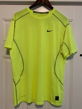 Men&#39;s Nike Pro Dri Fit running t shirt EUC size XL pre owned yellow green - $19.26