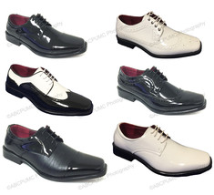 New Men&#39;s Dress Shoes Lace Up Tuxedo Wedding Oxfords Formal Italy Patent... - $24.74+