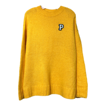 Pink Victorias Secret Womens Yellow Acrylic Knit Pullover Varsity Sweate... - $14.84