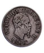1866 Italie 50 Centesimi Pièce de Monnaie (VF État) Km 14.1 - $82.18 CAD