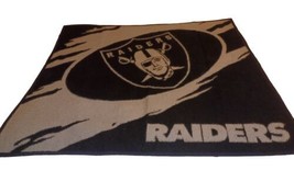 Vintage Biederlack Oakland Raiders Fleece Throw Blanket 54” X 48” - £23.92 GBP