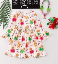 NEW Boutique Christmas Gingerbread Man Girls Long Sleeve Dress - $12.79