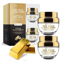 CB Clear Beauty 24K Gold Collagen Day &amp; Night Firming Cream 1.69 oz ea - $27.00