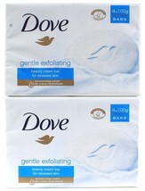 2 Dove Gentle Exfoliating Beauty Cream Bar Renewed Skin Moisturizing 4 Bars - £18.35 GBP