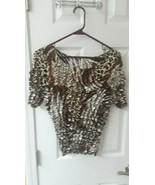 Ladies Blouse - One Size - Browns, Black &amp; White - Puffy Kind of 3D Look - $7.25