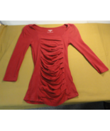 EXPRESS SEXY BASIC LAS VEGAS LONG SLEEVE LADIES SHIRT BLOUSE DARK RED XS - $22.17