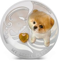 1 Oz Silver Coin 2013 $2 Fiji Dogs &amp; Cats - My Little Puppy w/ stone Pomeranian - £75.20 GBP