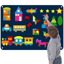 144 Pcs Preschool Shapes Felt-Board For Toddlers, Tangram Toys Montessori Teache - £42.21 GBP