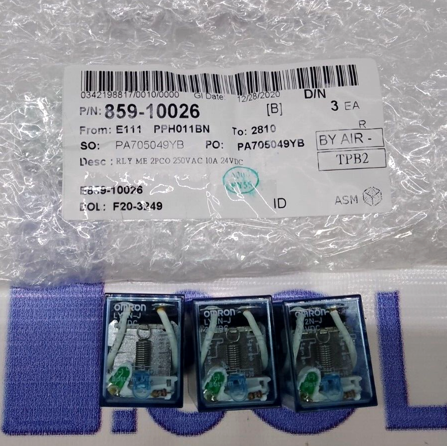ASM 859-10026 Relay ME 2PCO 250VAC 10A Semiconductor Spare New - $77.25