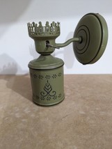 Vintage Electric Toleware Wall Lamp Green No Shade - £19.67 GBP