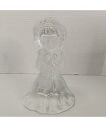 Viking Bookend Figural Pilgrim Girl Frosted Crystal OL 7 1/8&quot; T ca 1950&#39;... - £14.67 GBP