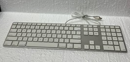Apple A1243 MB110LL/B Wired Keyboard used white and silver - $28.71