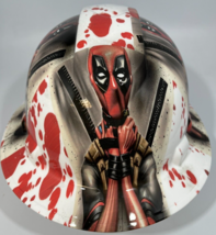 New Full Brim Hard Hat Custom Hydro Dipped Dead Pool Carnage Blood Splatter - £51.95 GBP