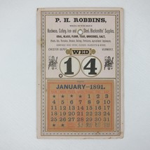 Antique Advertising Calendar 1891 Triple Dial PH Robbins Chester Depot V... - £95.08 GBP