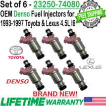 NEW OEM Denso x6 Fuel Injectors For 1993-1997 Toyota & Lexus 4.5L I6 23250-74080 - $442.03