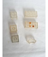 Pat Pend Lot 1960&#39;s 70&#39;s LEGO System ~ 6 Pieces ~ Clear Bricks VTG pip - £1.82 GBP