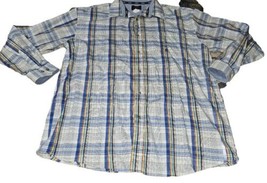 Wrangler 20X Western Shirt Men&#39;s XLT Tall Button Up Long Sleeve Aqua Blue Check - £13.18 GBP