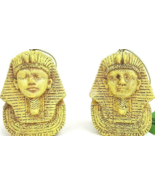 World Market Egyptian Ancient Pharaoh Heads Set Of 2 Sandstone Look Resi... - €14,49 EUR